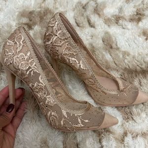 Aldo blush rhinestone heels worn once size 8